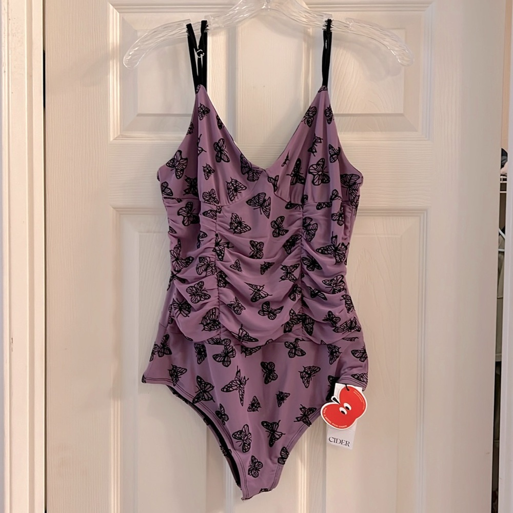 NWT Purple butterfly Cider bodysuit
